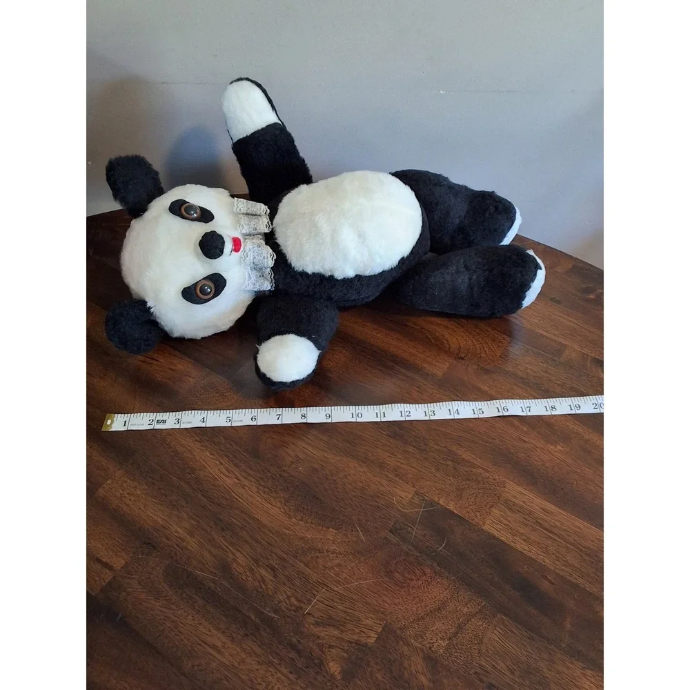 Vintage Mid Century Jointed Panda Bear Plush Toy GVC